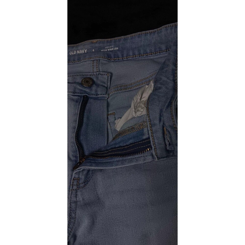 Old Navy High Rise Wow Wide Leg Jeans Womens 6 Light Wash Baggy Skater Grunge - Picture 11 of 13